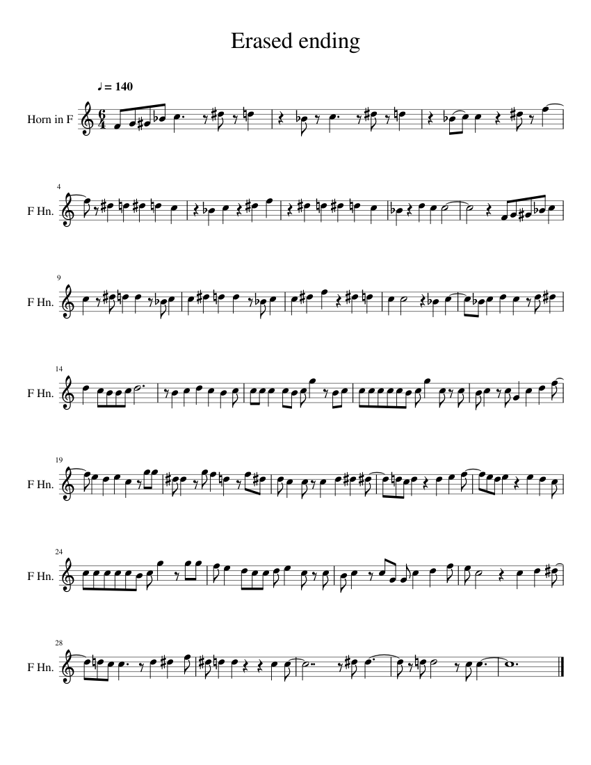 Erased Ending: Sore wa Chiisa na Hikari no Yō na by Sayuri Sheet music for  Piano, French horn (Solo) 