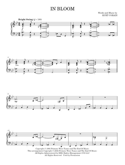 In bloom - Nirvana (Piano Solo)