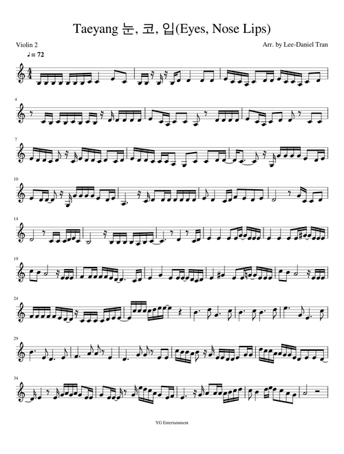 Taeyang (눈,코,입) Eyes Nose Lips Violin 2