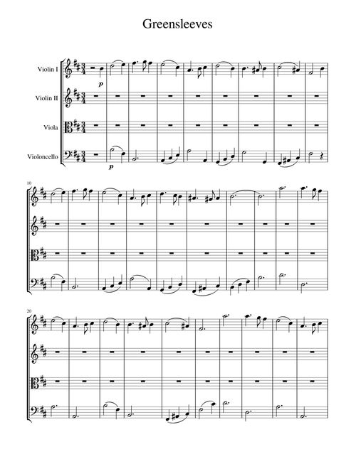 Greensleeves - Theme and Variation