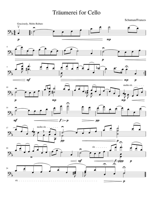 Traumerei for Cello