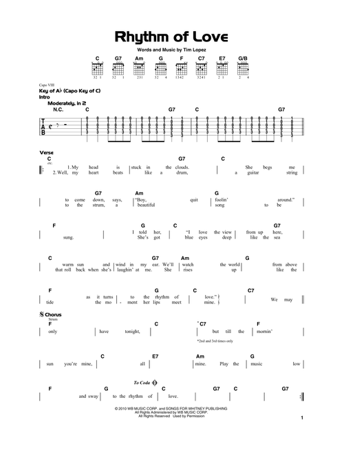 Rhythm Of Love - Plain White T's (Really Easy Guitar)