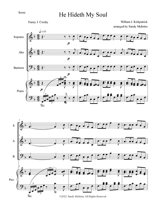 He Hideth My Soul (Arr. Sandy McIntire) - William J Kirkpatrick (Choral, SAB)