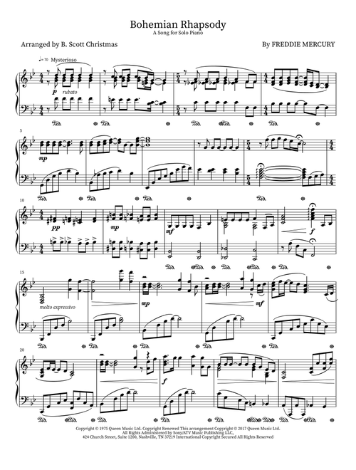 Queen - Bohemian Rhapsody (Guitar Solo) Tab 1staff By Guitar Cover