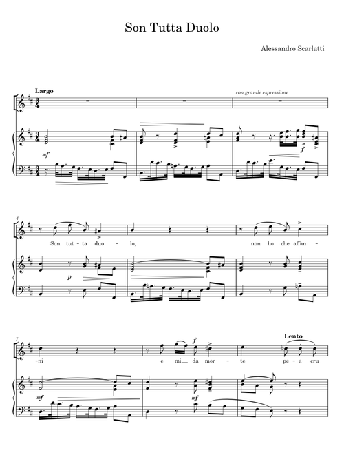 Son tutta duolo - Alessandro Scarlatti