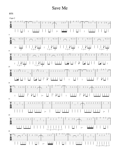 Save Me - BTS Guitar Tabs