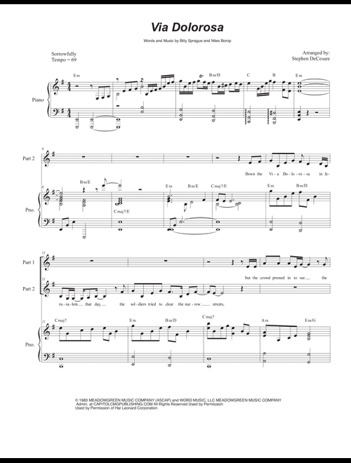 Via Dolorosa (Arr. Stephen DeCesare) - Sandi Patty (Choral, 2-Part)