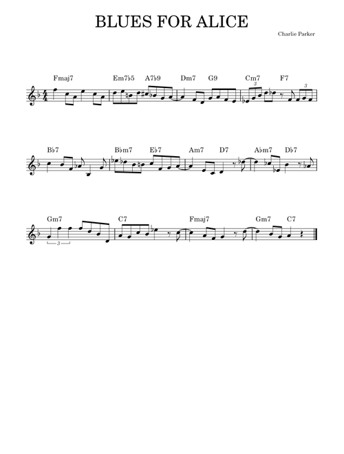 Blues for alice – Charlie Parker