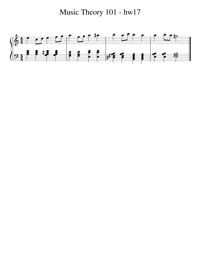 Music Theory 101 - hw17 Sheet music for Piano (Solo) Easy | Musescore.com