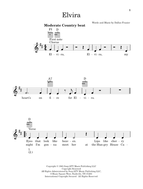 Elvira - Oak Ridge Boys (Ukulele)