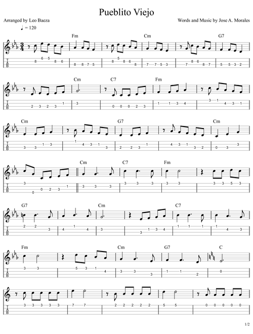 PUEBLITO VIEJO (Arr. Leo Baeza) - Jose A. Morales (Ukulele)