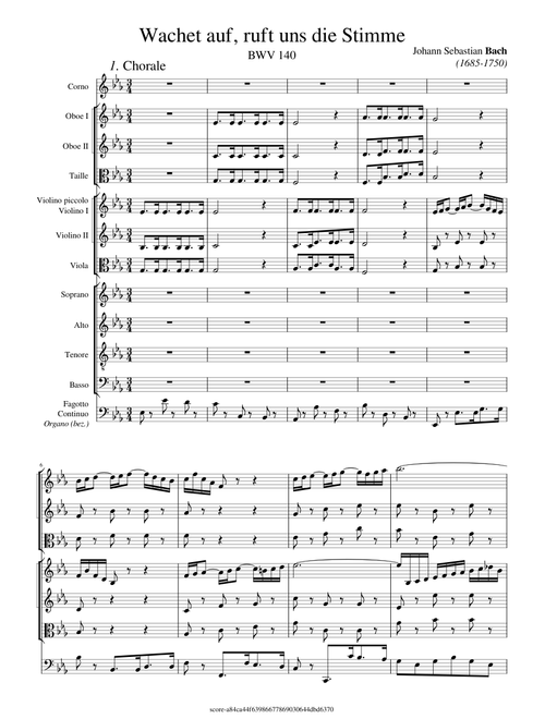 Wachet auf, ruft uns die Stimme (BWV 140) - Bach