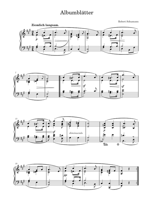 Albumblätter, Op.124 – Robert Schumann