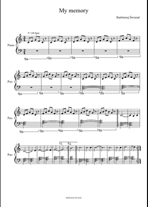 My Memory by Ryu from Winter Sonata Sheet Music for Piano (Solo ...