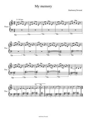 My Memory Ryu My Memory by Ryu from Winter Sonata Sheet Music for Piano (Solo ...