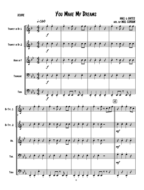 You Make My Dreams (Arr. Will Corbin) - Daryl Hall & John Oates (Brass Ensemble)