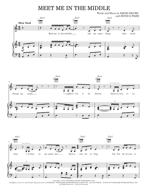 Meet Me In The Middle - Jessie Ware (Piano-Vocal-Guitar)