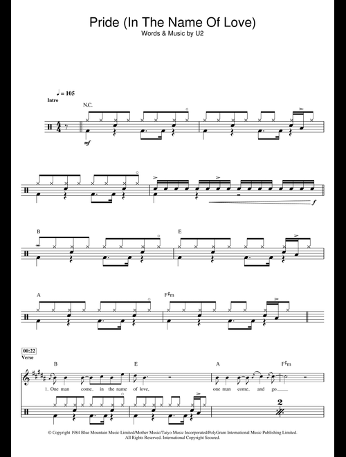 Pride (In The Name Of Love) - U2 (Drums)