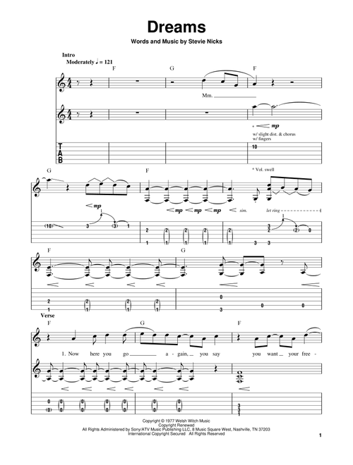 Dreams - Fleetwood Mac (Guitar Tab Play-Along)