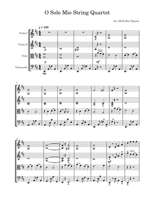 'O Sole Mio – Eduardo Di Capua O Sole Mio String Quartet