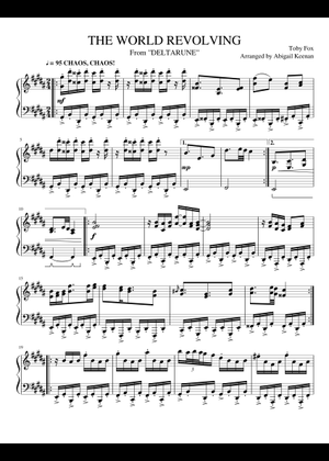 The World Revolving - Deltarune (piano) Sheet Music for Piano (Solo ...