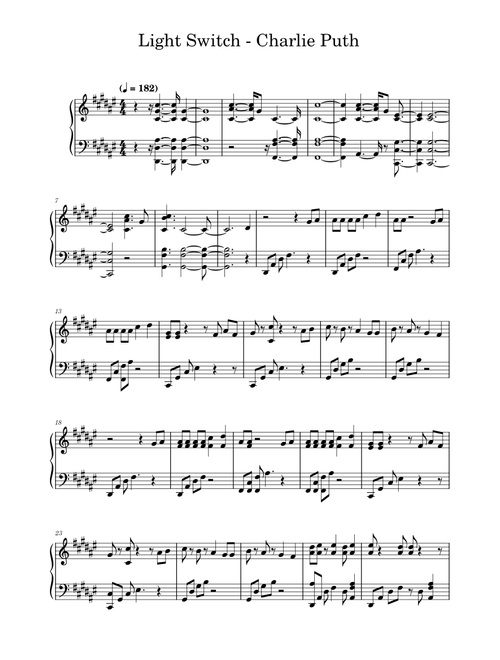Light Switch – Charlie Puth Light Switch - Charlie Puth
