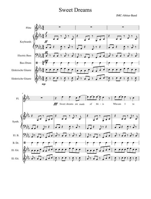 Sweet Dreams Eurythmics; Abi-Band-Arrangement