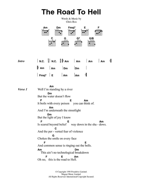 The Road To Hell - Chris Rea (Guitar Chords-Lyrics)