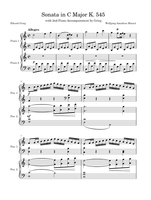 Piano Sonata No. 16 in C major, K. 545 - Wolfgang Amadeus Mozart