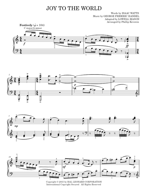 Joy To The World - George Frideric Handel (Piano Solo)
