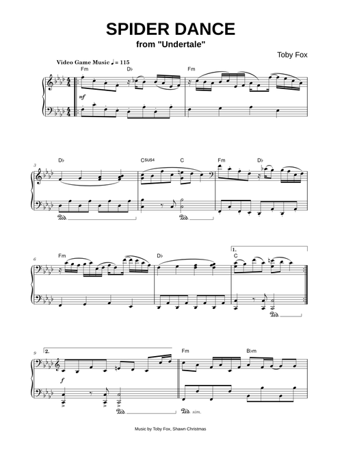 Spider Dance [from Undertale] - Toby Fox (Piano)