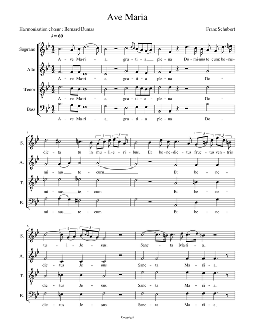 Ave Maria Schubert 4 voix