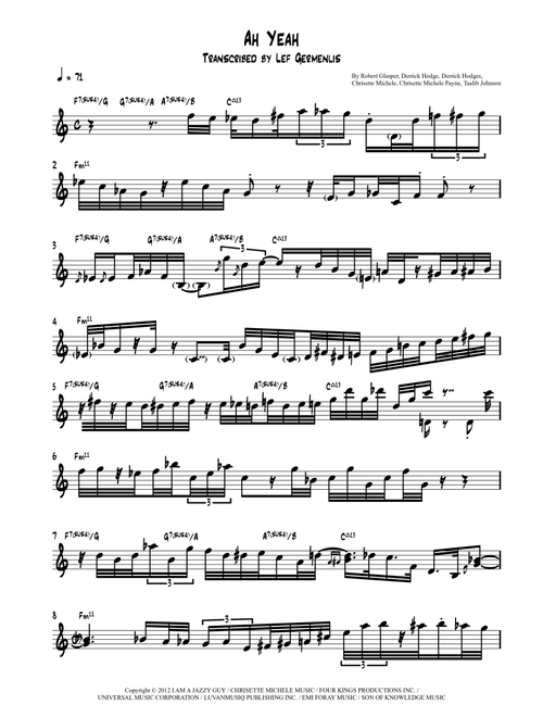 Ah Yeah (Arr. Lef Germenlis) - Robert Glasper (Piano Solo)