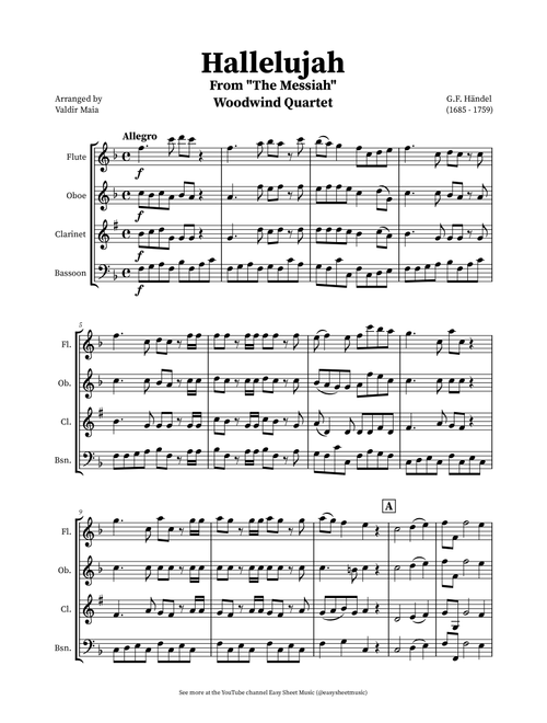 Hallelujah Chorus from Messiah - Woodwind Quartet (Arr. Valdir Maia) - George Frideric Handel (Woodwind Ensemble)