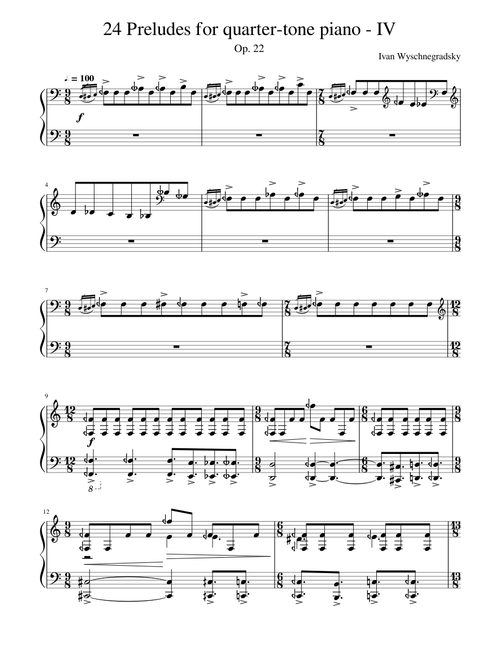 24 Preludes for quarter-tone piano - IV