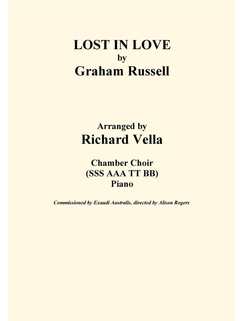 Lost In Love (Arr. Richard Vella) - Air Supply (Choral, SATB divisi)