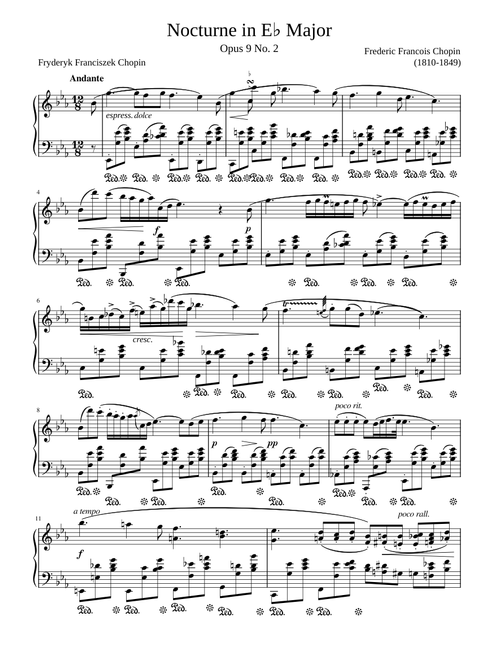 F. Chopin Nocturne Op.9 No.2 in E Flat Major