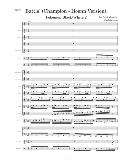 Battle! (Champion - Hoenn Version) (Pokémon Black/White 2) - Transcribed Score