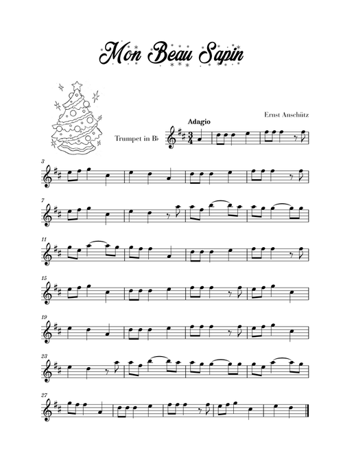 Mon Beau Sapin (for Trumpet) (Arr. Cadenza Editions) - Ernst Anschütz (Trumpet Solo)
