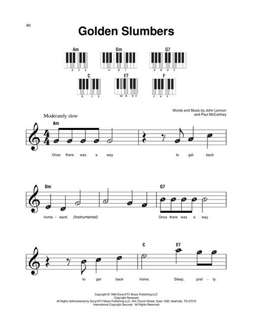 Golden Slumbers - The Beatles (Super Easy Piano)