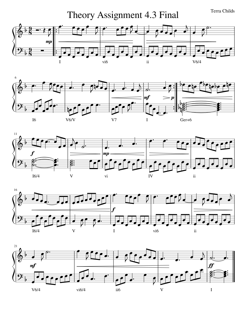 Theory_Assignment_4.3_Final Sheet music for Piano (Solo) Easy ...