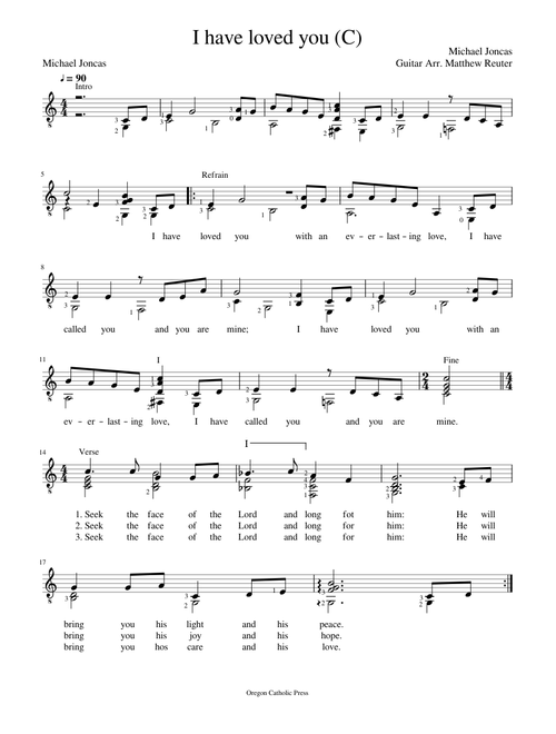 Michael Joncas - I have loved you (Key C) – Misc Praise Songs