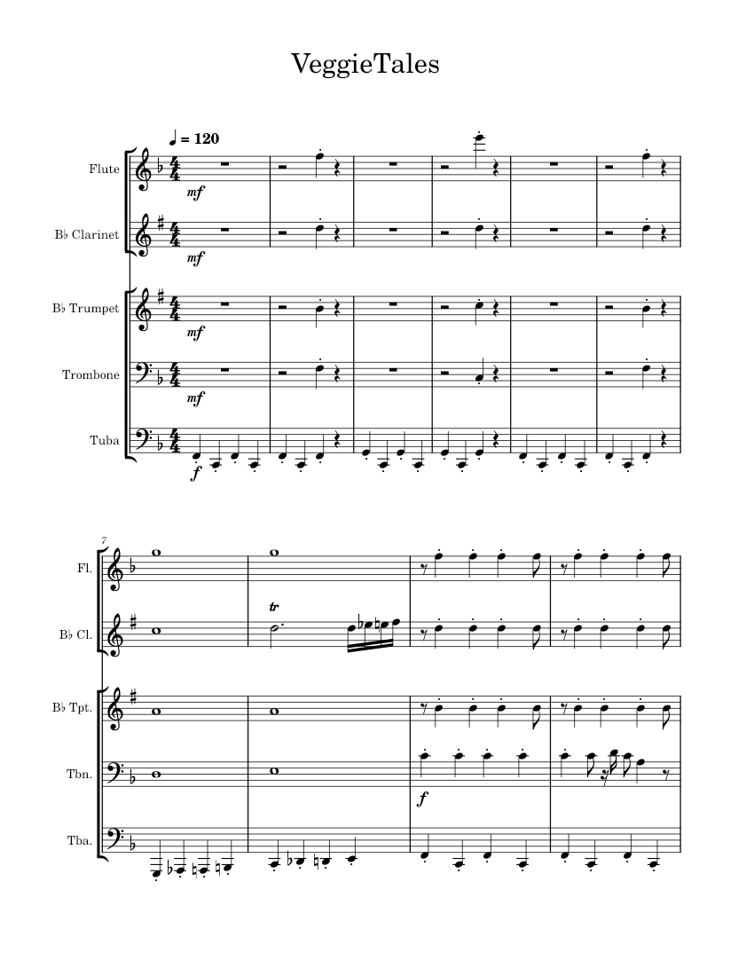 VeggieTales Theme Song – VeggieTales VeggieTales Sheet Music for ...