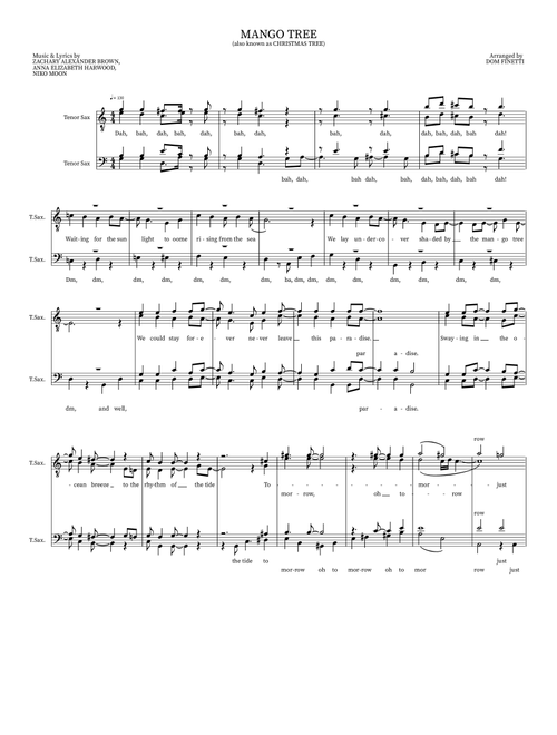 Mango Tree (Arr. Dom Finetti) - Anna Harwood, Niko Moon, Zachary Alexander Brown (Barbershop Quartet)