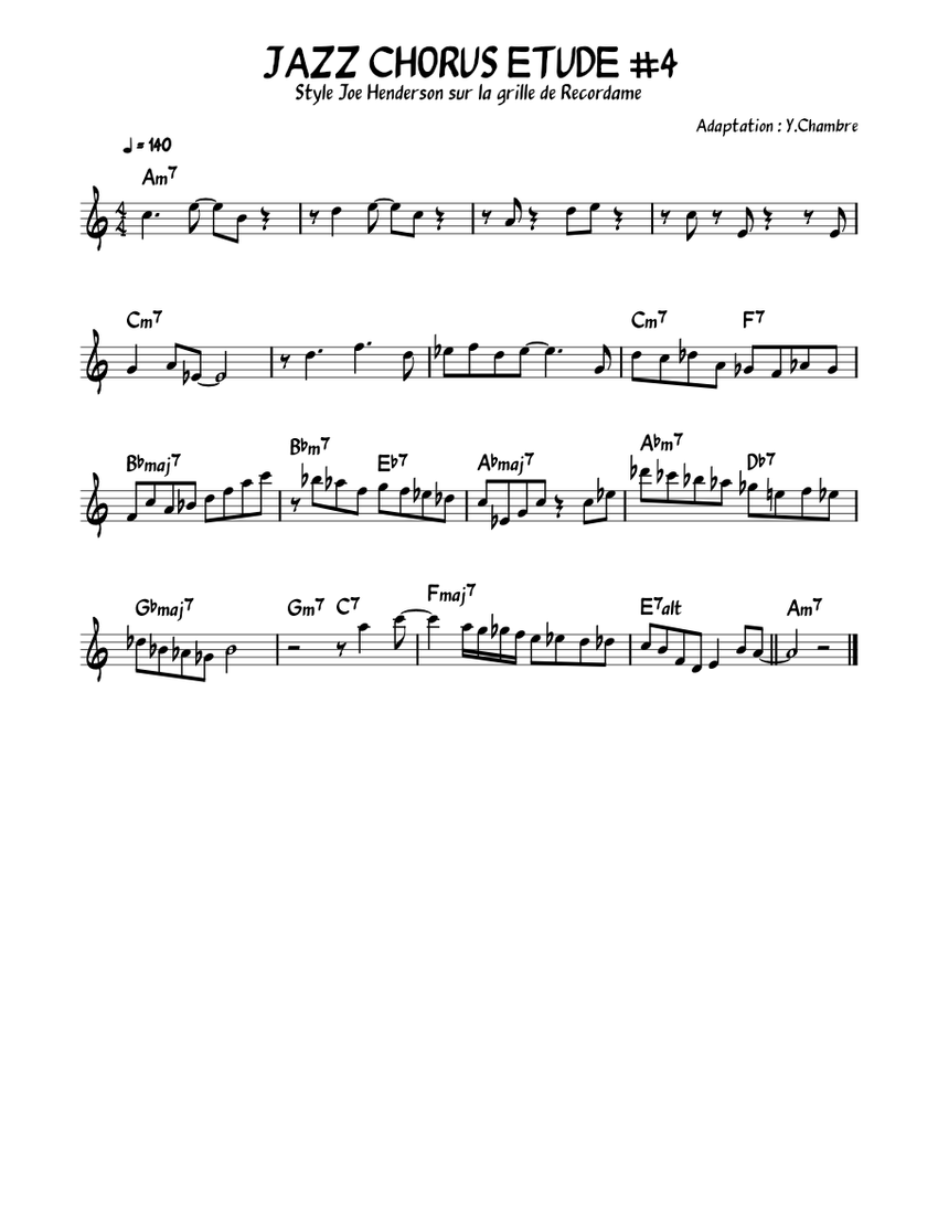 JAZZ CHORUS ETUDE 4 Sheet music for Piano (Solo)