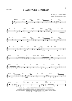 Play Official version of I Can't Get Started With You Sheet Music