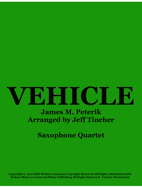 Vehicle (Arr. Jeff Tincher) - The Ides Of March (Woodwind Ensemble)