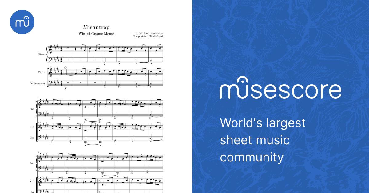 Misanthrop – Wizard Gnome Meme Sheet music for Piano, Violin Misanthrop – Wizard Gnome Meme Sheet music for Piano, Violin