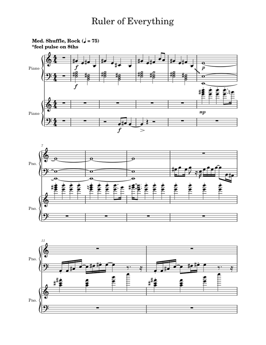 Ruler of everything Tally Hall Ruler of Everything Sheet music for