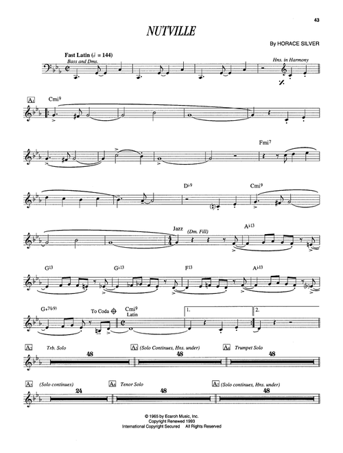 Nutville - Horace Silver (Piano Transcription)